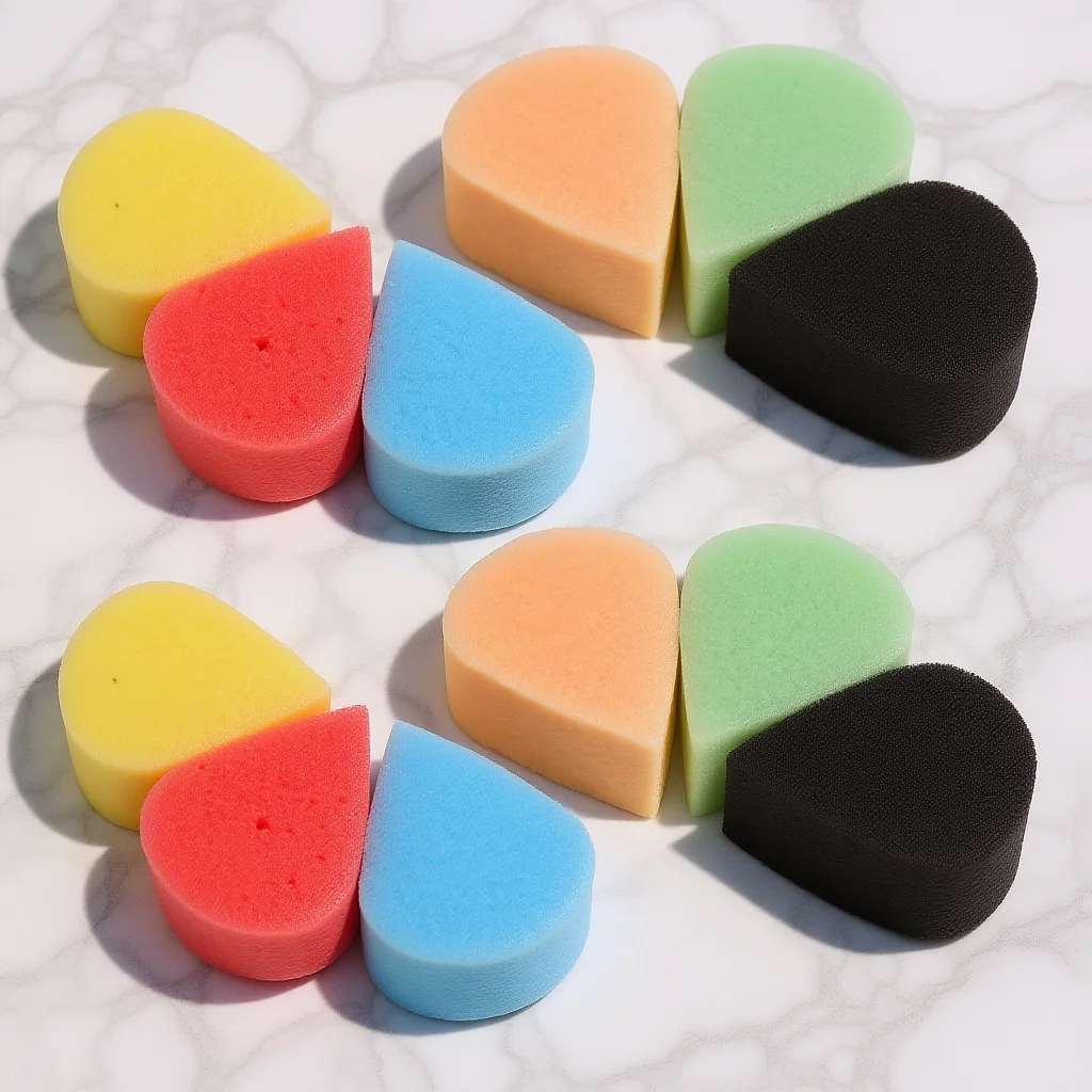 페인팅을위한 12Pcs 페이셜 스폰지 눈물 방울 디자인 고밀도 스폰지 크리 에이 티브 아트 공예 페이스 페인트 키트 액세서리