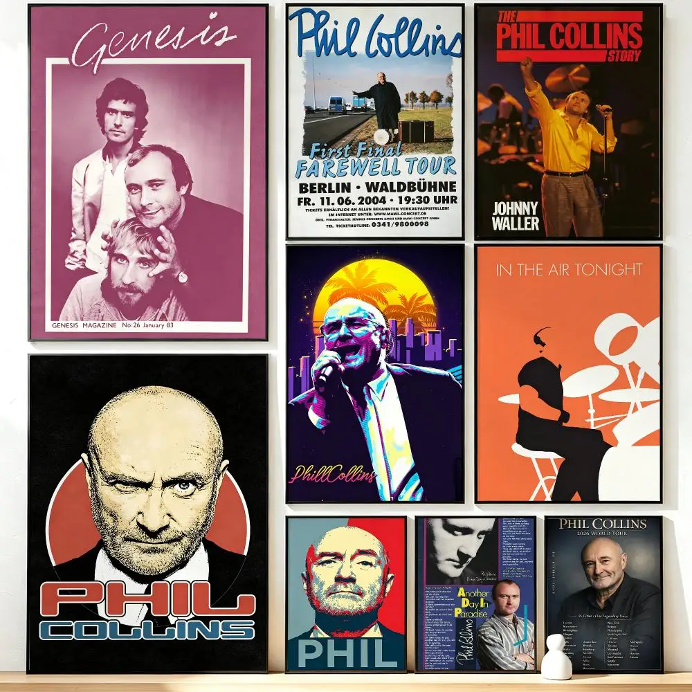 Modern Aesthetic Wall Art Poster music Phil Collins Poster for Office Home Decor Interior Large Wall Picture Print