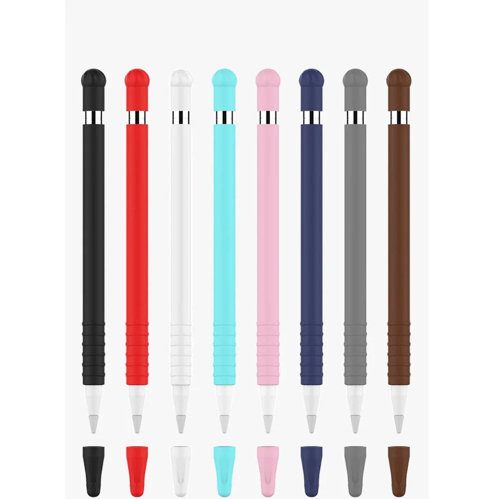 Silikonhülle für Bleistift, rot, stoßfest, kratzfest, Touchscreen-Stifthülle, integrierte Kappenabdeckung für Bleistift