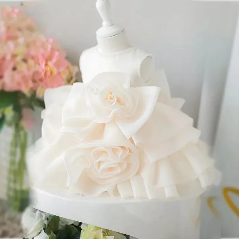 Vestido de lujo de flores para niña, tutú esponjoso, Vestido de princesa, Vestido de fiesta de cumpleaños y boda, vestidos formales para niños de 1 a 10 años