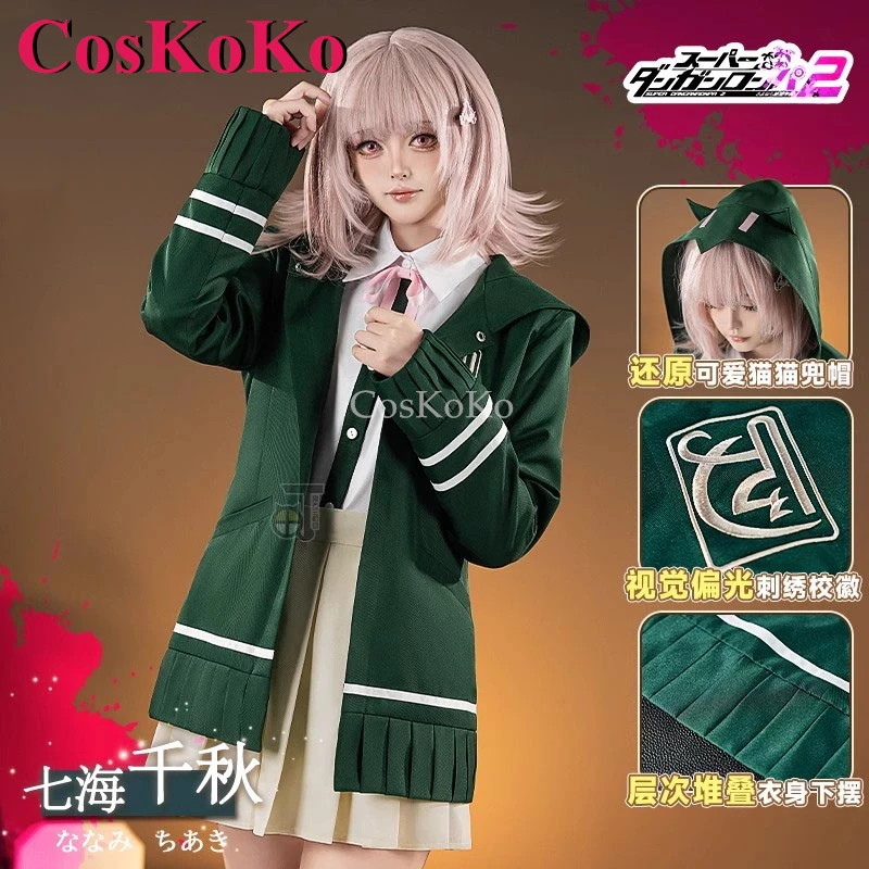 

CosKoKo Nanami ChiaKi Cosplay Costumes Game Danganronpa Lovely Sweet Fashion Uniforms Skirt Halloween Party Role Play Clothing