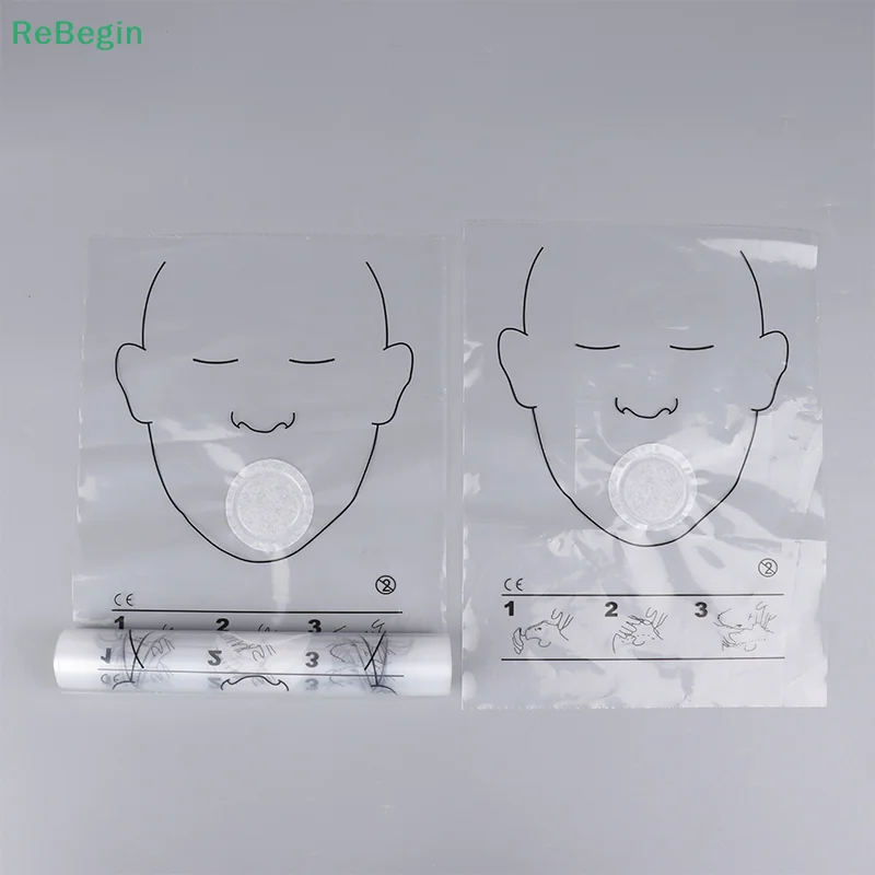 5/30PCS Portable Breathing Mask Disposable CPR Training First Aid Resuscitator Mask CPR Face Shield Roll Rescue Kit Tool