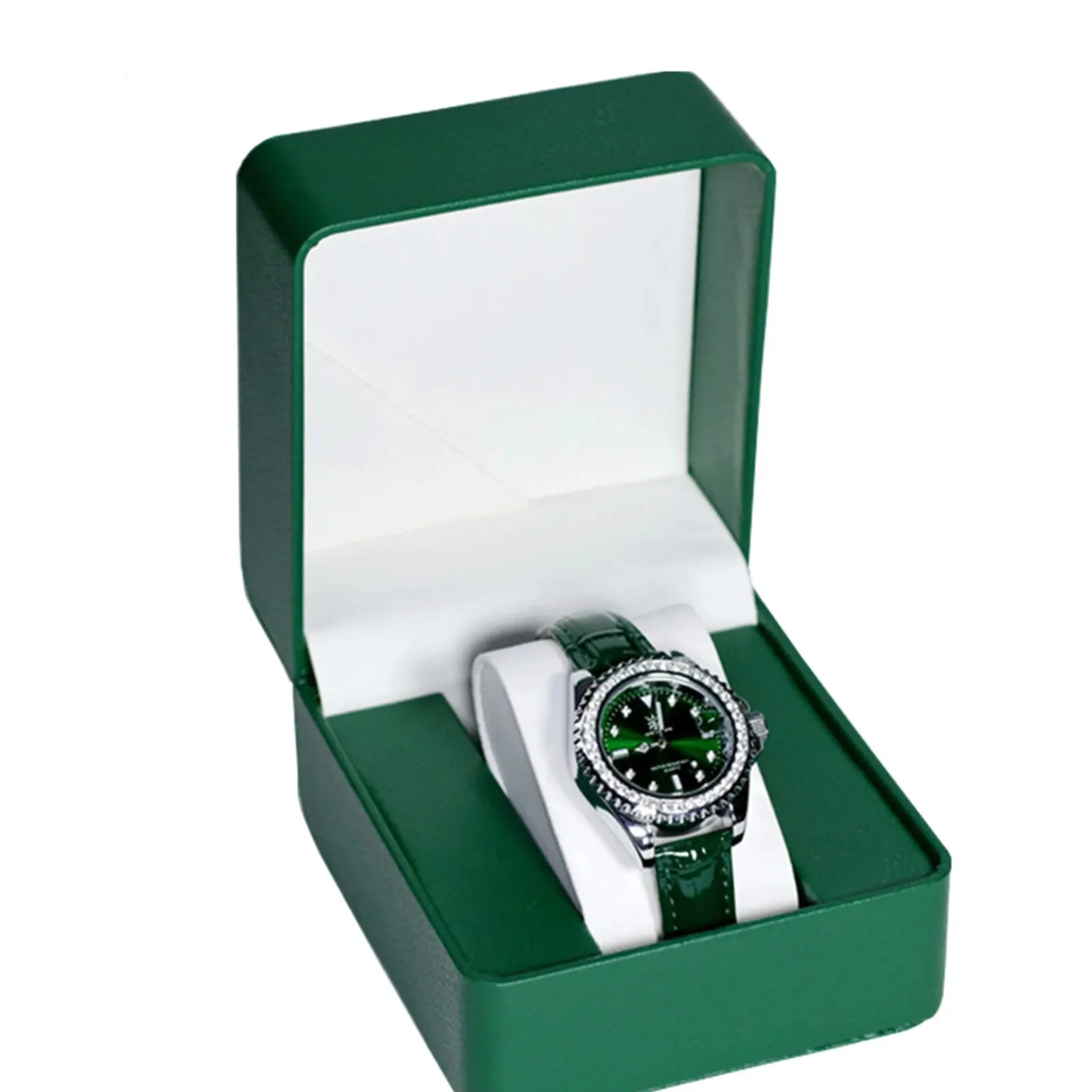 Einzelne Uhren-Geschenkbox mit Kissen, PU-Leder, Armbanduhr-Vitrine, Organizer für Herren