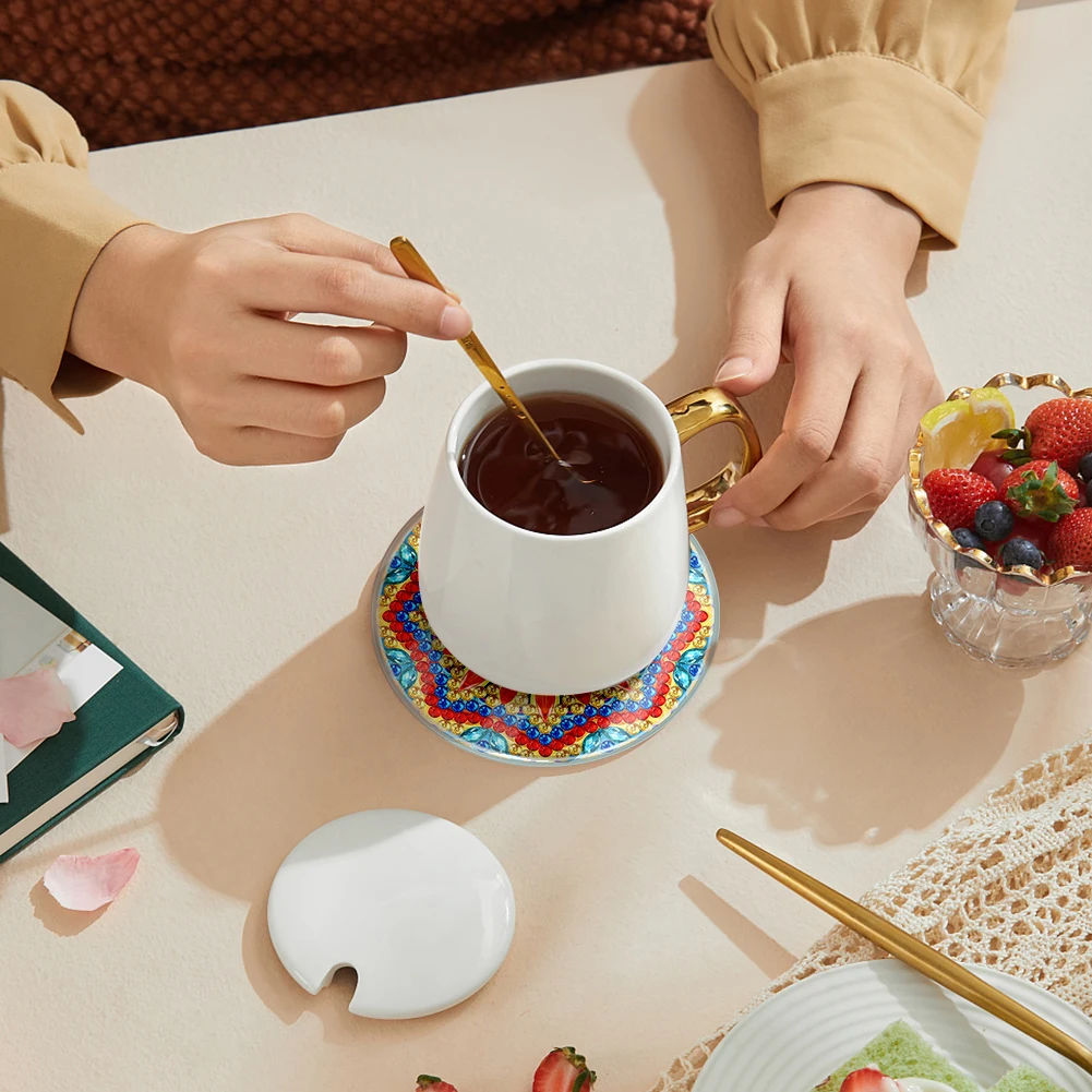 6 قطع من الوقايات الفنية الماسية الكلاسيكية ماندالا DIY الحديثة على شكل حيوانات كرتونية مقاومة للماء لعطلة عيد الميلاد للبالغين والمبتدئين