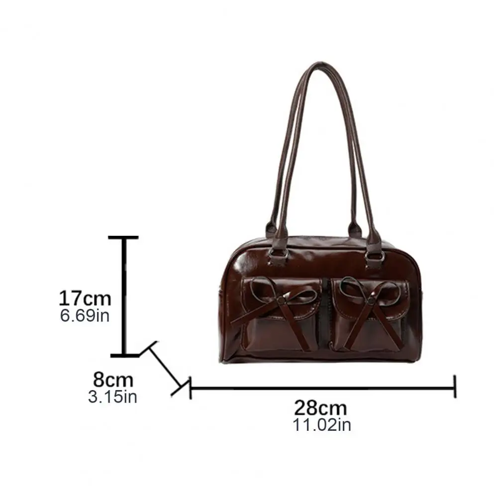 Stylish Women Handbag Women Shoulder Bag Waterproof Faux Leather Tote Bag for Women Shoulder Handbag with Cute Bowknots Stylish