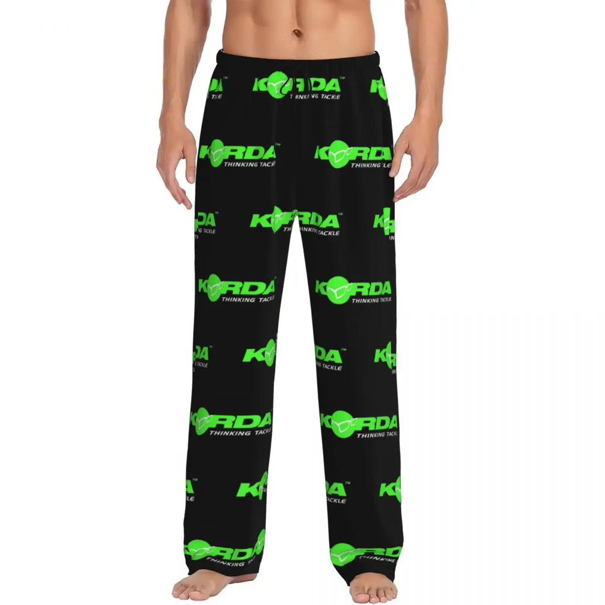 Custom Korda Fishing Logo Pajama Pants Men Sleepwear Sleep Lounge Bottoms with Pockets