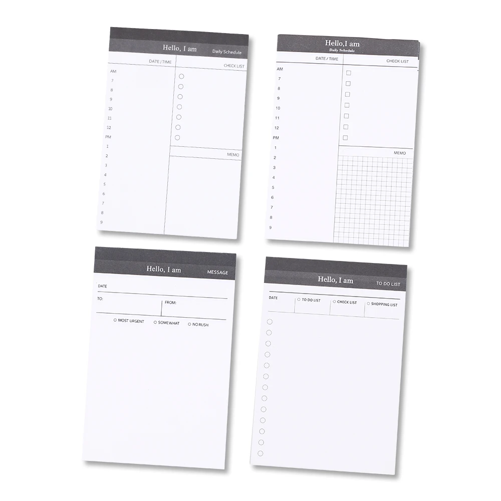 Korean Daily Schedule Planners Note Memo Pad Checklist To do Message Agenda Mini Notebooks Journal Notepad Girl Study Stationery