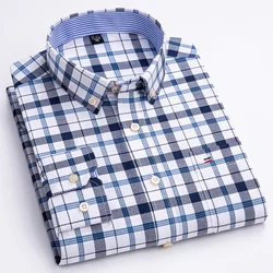 Spring And Autumn Oxford Spinning Cotton Men's Long Sleeved Shirts Turn Down Collar Regular Fit Classic Business Casual  Tops