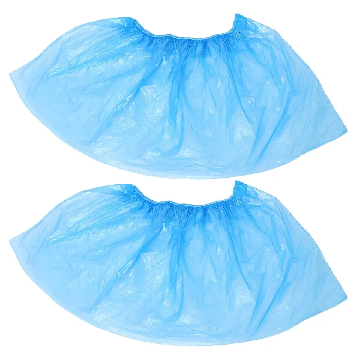 

100pcs Disposable Shoe Covers Blue Polyethylene 33x16cm One Size Fits All Elasticated Home Hotel Office Car Carpet Cleaning Foot