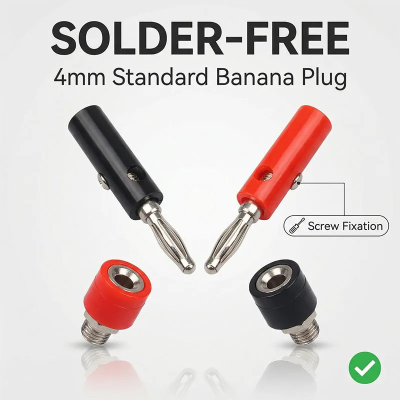 

20 шт. 4-мм разъемы типа «банан» (фонарь), тестовые, без пайки, мягкие, для подключения акустических систем и усилителей