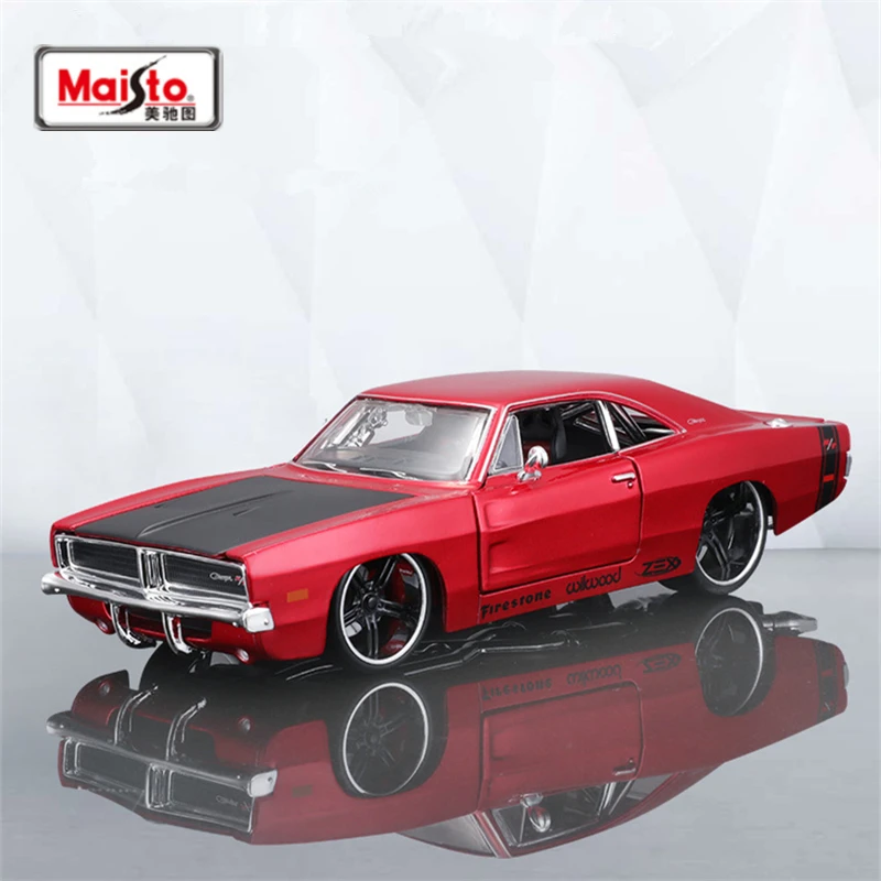 Maisto 1:24 1969 DODGE CHARGER R/T lega modello di auto sportiva pressofuso metallo auto da corsa modello di veicolo collezione di simulazione regalo per bambini