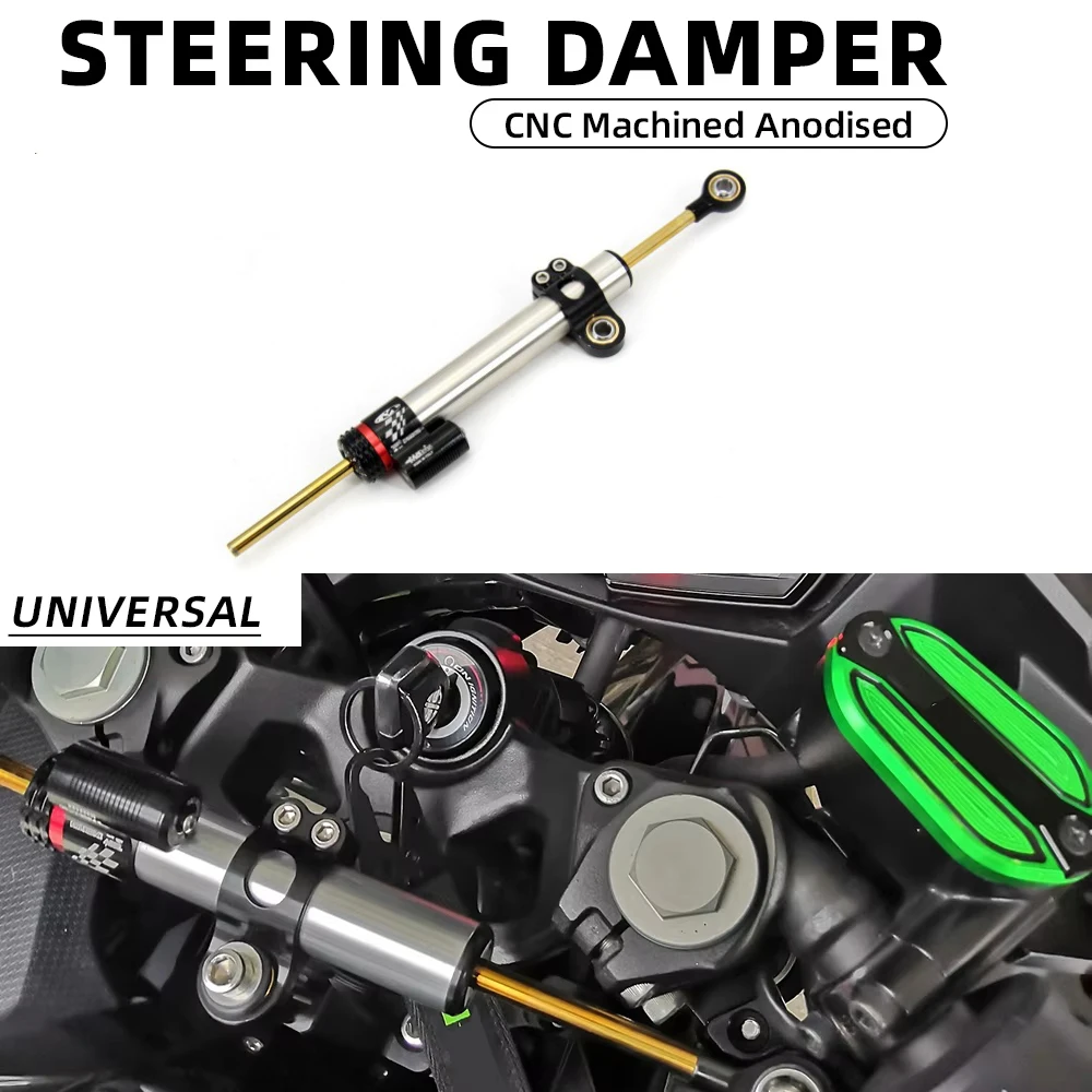 Motorcycle Adjustable Damper Steering Stabiliz 252mm 342mm steering stabilizer for Honda Kawasaki Yamaha Carbon fiber texture
