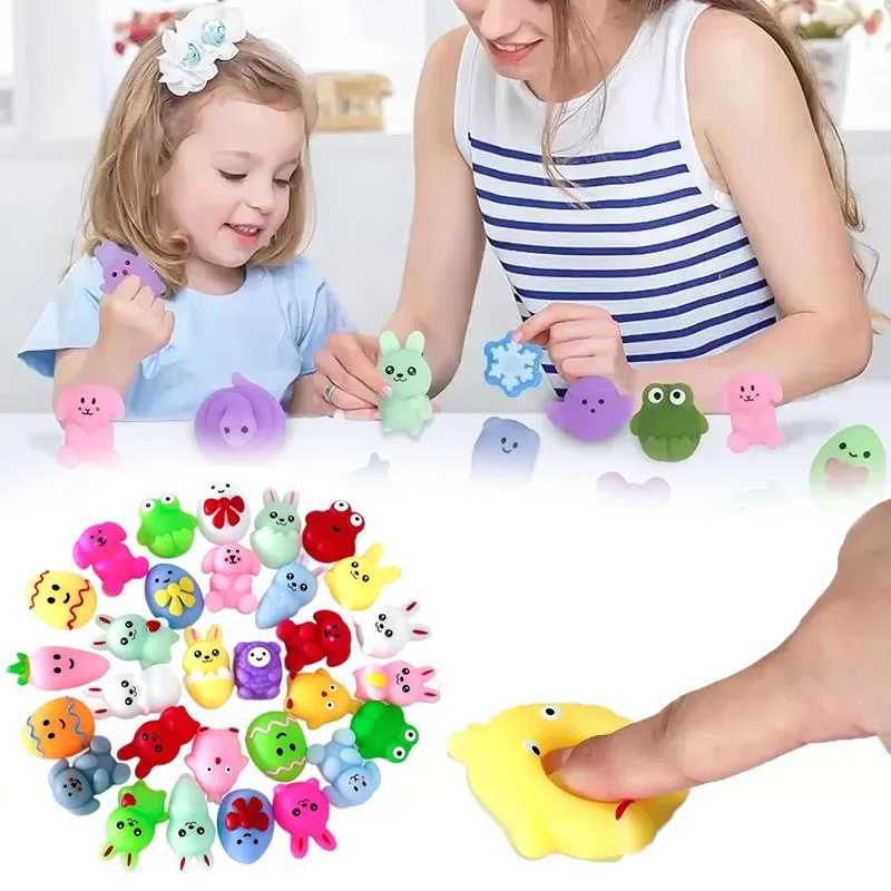 

1-100PCS Easter Holiday Squishy Animals Stress Relief Toys Mini Egg Cute Bunny Sensory Fidget Toys Easter Basket Stuffers Gifts