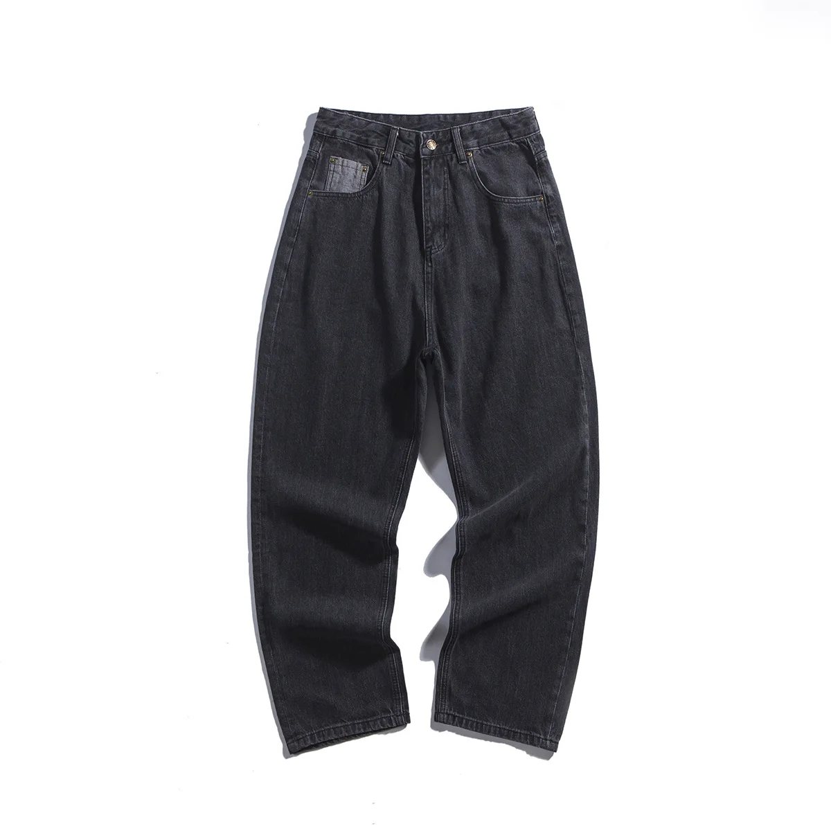 

RUIIENRS x THECRACKS Japanese summer loose straight soft urban fashion pure cotton men's jeans trend