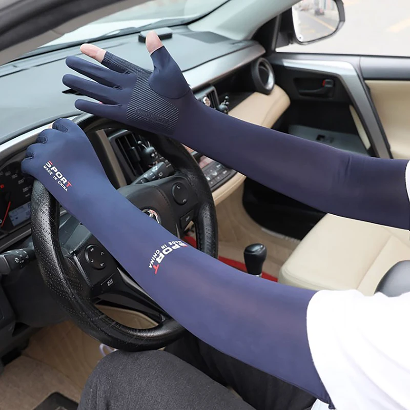 

Мужские солнцезащитные рукава для рыбалки, летние эластичные рукава из ледяного шелка с защитой от УФ-излучения, перчатки-рукава для активного отдыха и велоспорта