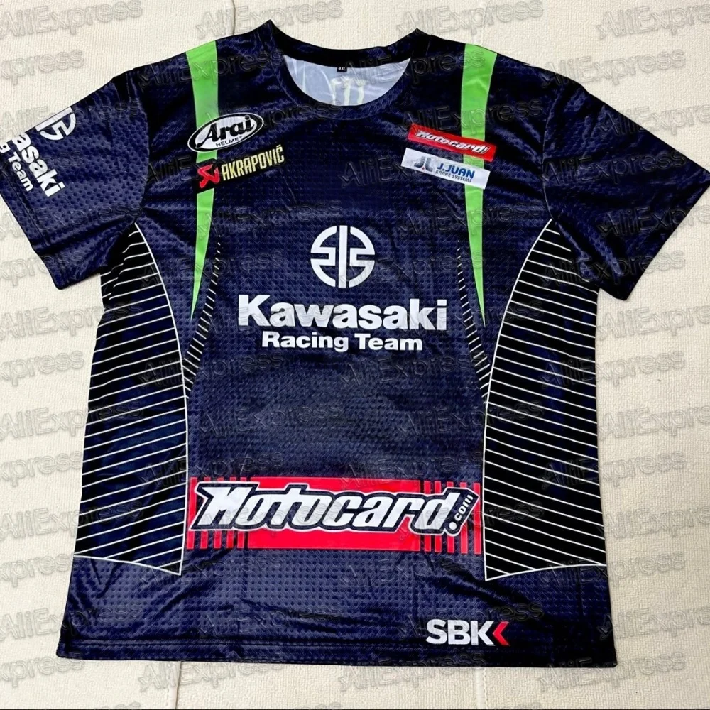 

Kawasaki Racing Team Men T-shirt Summer Short Sleeve Sports Women Tee Shirts 2025 New Fashion Children Clothes Tops Breathable