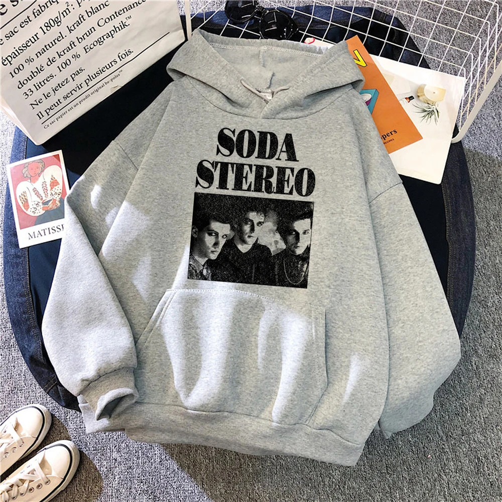 Soda Stereo hoodies women Winter  2023 vintage funny clothing women Fleece Hooded Shirt