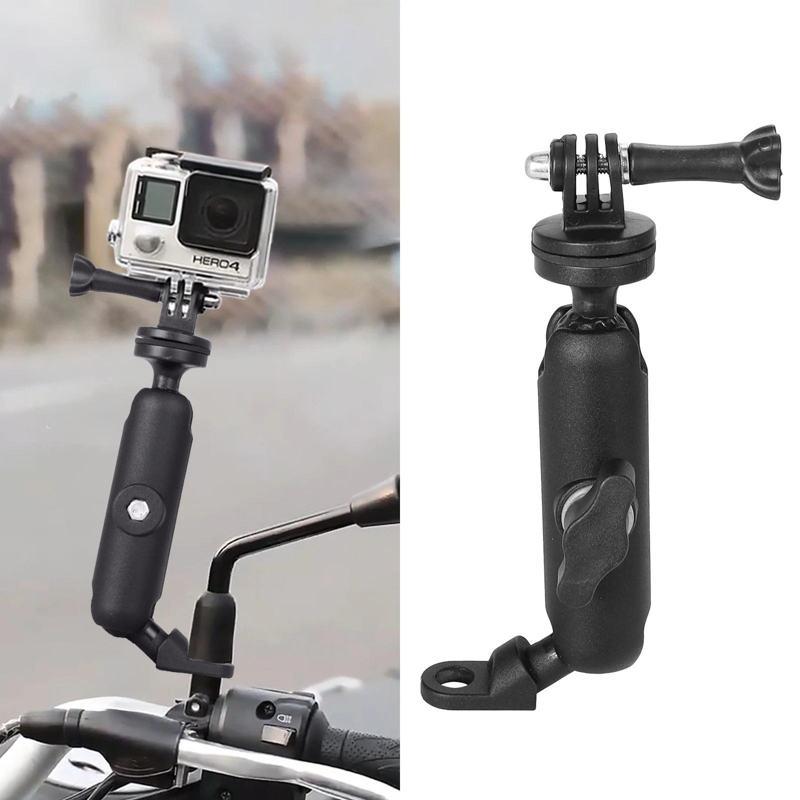 360° Motorcycle Handlebar Mount Aluminum Holder Bike Bracket For GoPro Hero 12 11 10 9 8 Insta360 Osmo Action Camera Accessories
