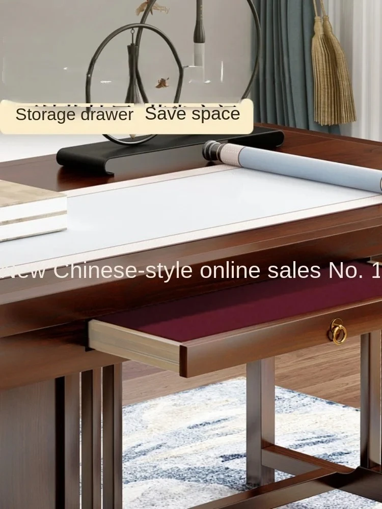 Desk Solid Wood Calligraphy Table Painting Table Desk Study Desk Chair Combination