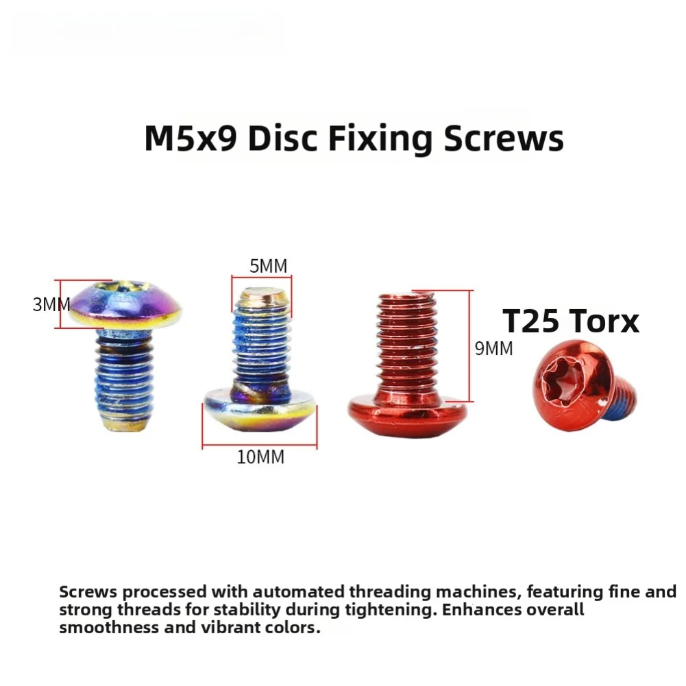 Alloy Steel Disc Brake Bolts M5x9mm T25 Torx 12pcs For Precise Fit And Secure Mounting On Disc Brake Bicycles - view 5