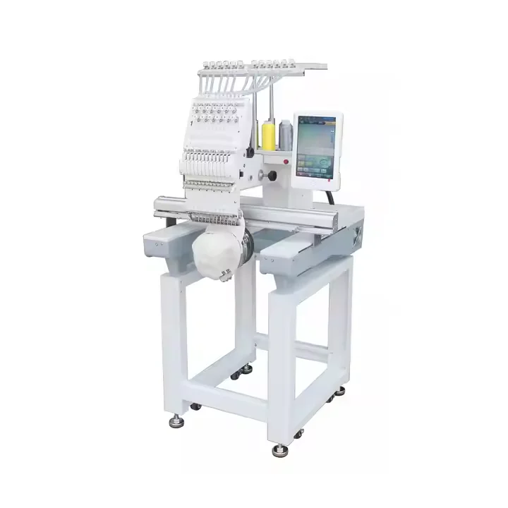 

QK-1201 Single Head 12 nee dles Embroidery Machine T-shirt Logo Label Embroidery Machine