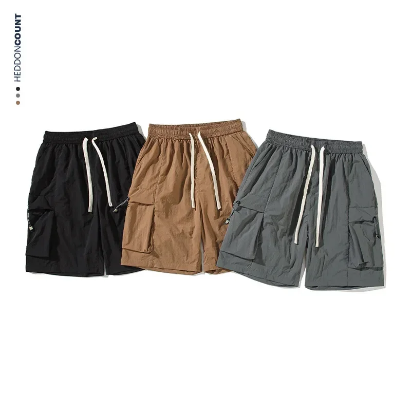 

Мужские повседневные модные однотонные шорты с несколькими карманами, летние модные спортивные свободные широкие шорты до колена, мужская одежда