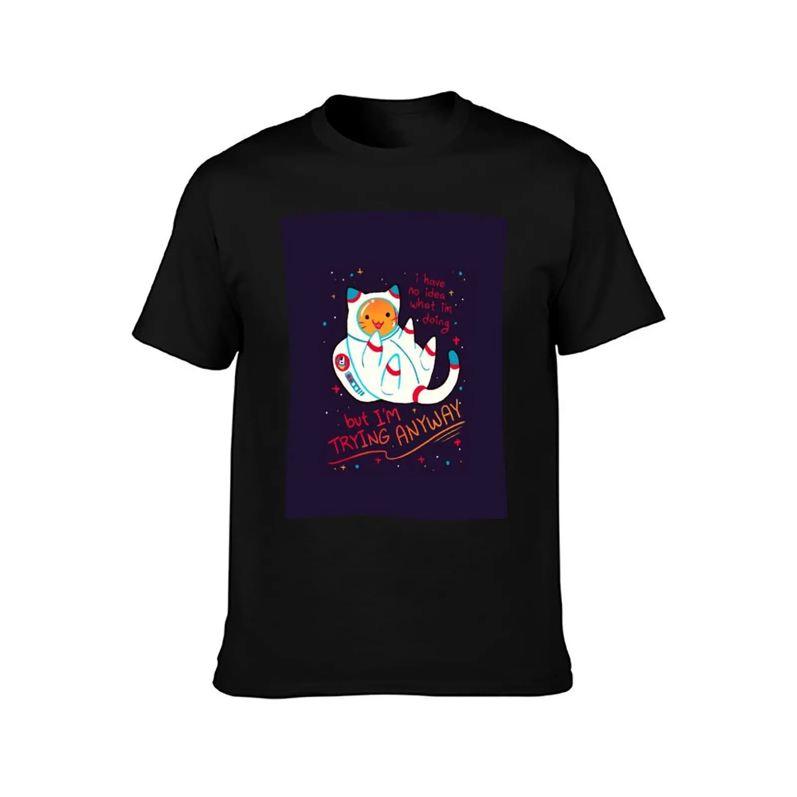 I'M TRYING ANYWAY Catstronaut T-Shirt shirts graphic tees vintage clothes shirts graphic tee men t shirts high quality