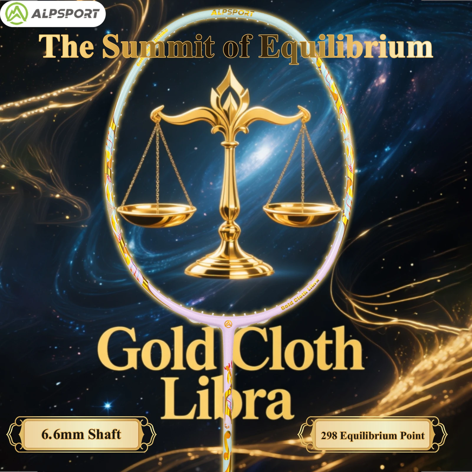 

ALPSPORT COD Libra 4U 85g Ultralight Racket T1000 Full Carbon Fiber for Teens and Students Fast Swing Speed