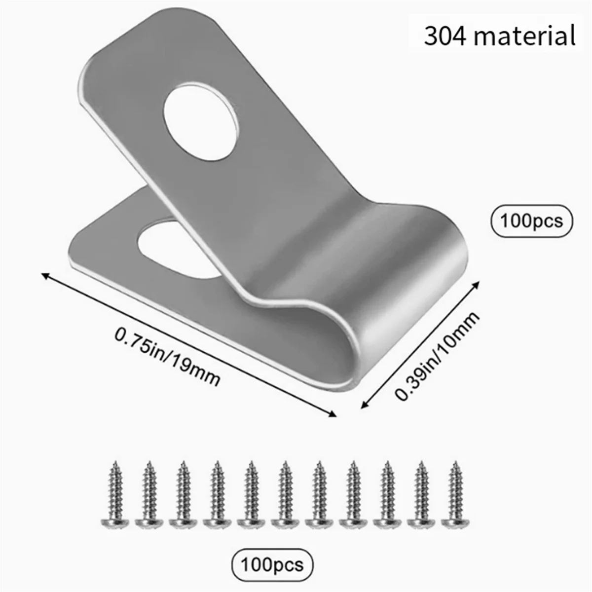 

ABNJ 100 шт. зажимы для проволоки для забора, монтажные зажимы для сельскохозяйственных ограждений с винтами, садовые крепления из проволоки из нержавеющей стали