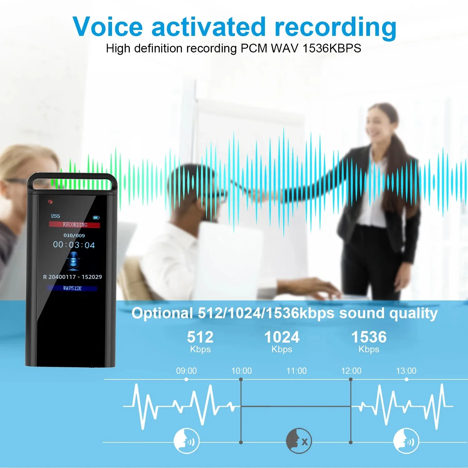 مسجل صوت رقمي صغير USB C يعمل بالصوت 8 جيجابايت 32 جيجابايت 64 جيجابايت 128 جيجابايت قلم Mp3 تسجيل سريع REC 1536 كيلوبت في الثانية كلمة المرور