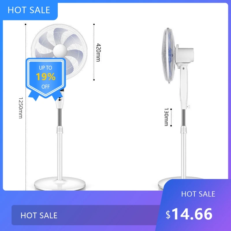 PracticalElectric fan floor fan household mute shaking head mechanical timing desktop vertical dormitory energy-saving indust 21