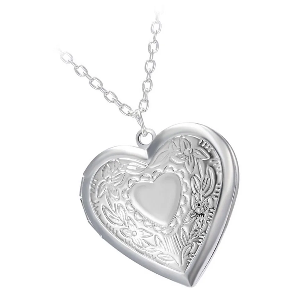 

Eye Catching Photo Frame Necklace Creative Heart Design Fine Workmanship Not Easy to Fade Jewelry Gift Ornaments
