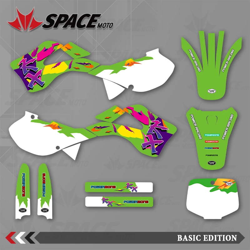 

SPACE MOTO Graphics Background Decals Stickers Motorcycle For KAWASAKI 99-02 KX 125-250