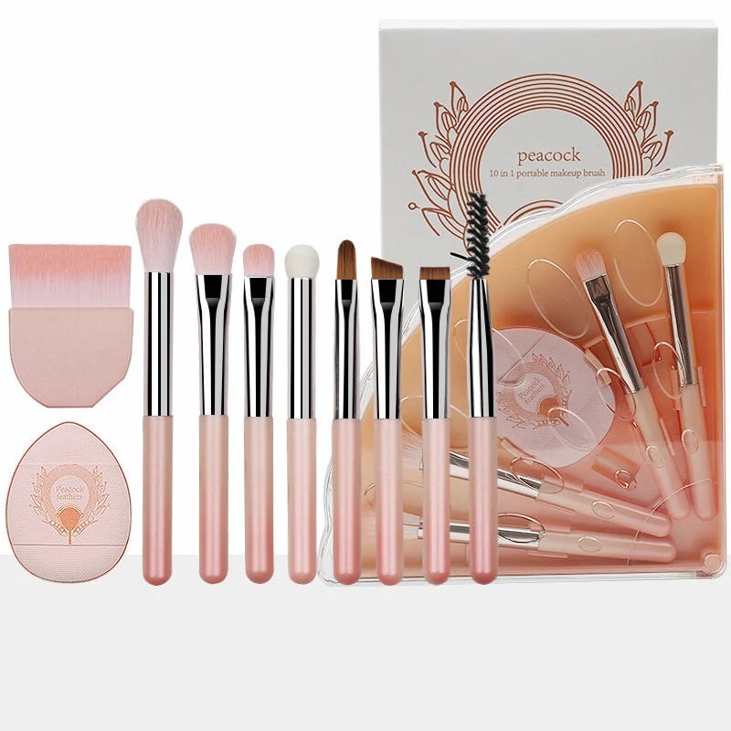 

Mini 10pcs Makeup Brush Set Powder Eyeshadow Foundation Blush Blender Concealer Beauty Makeup Tools Brush Professional Supplies