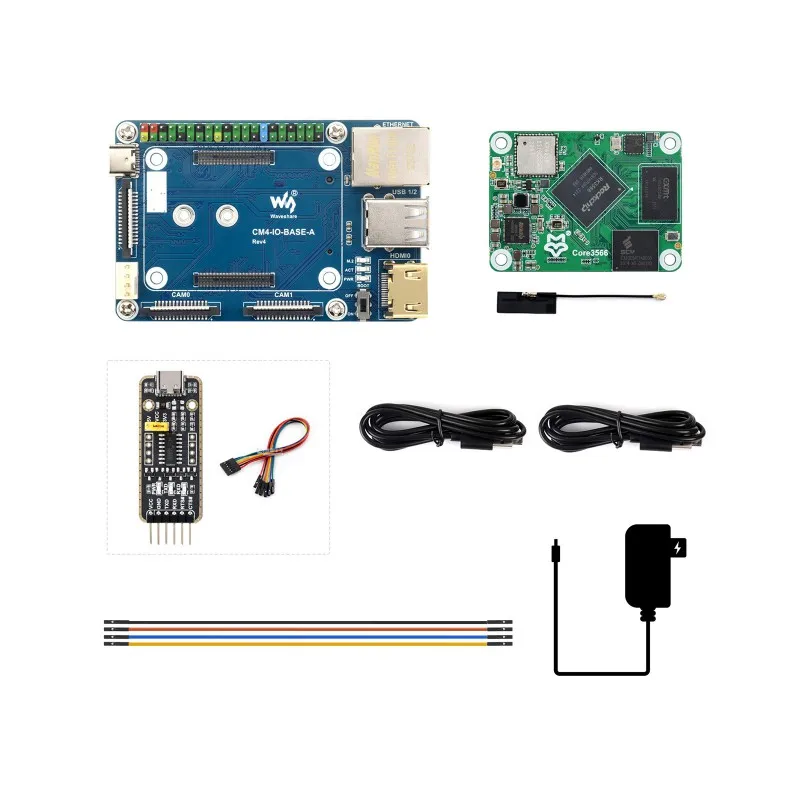 Core3566 Module Kit, Rockchip RK3566 Quad-core Processor, Compatible With Raspberry Pi CM4，Kit A (4GB memory+CM4 motherboard)