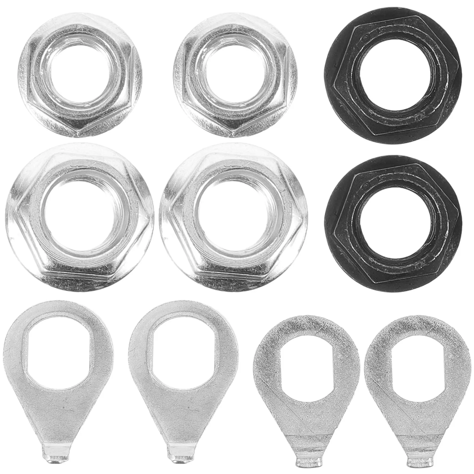 6Sets Premium Carbon Steel Hub Nuts and Washers Kit Polished Surface Easy Install for Road Track Electric Bike Wheels view 2