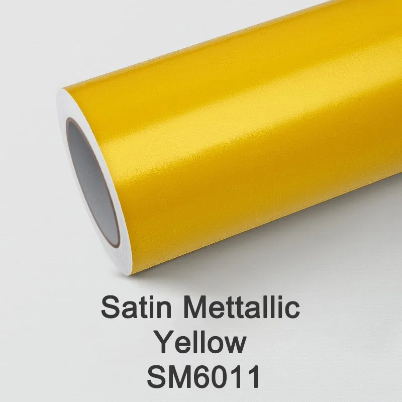 Yellow Easy to Install Premium PET Car Wrap Stretchable Auto Vinyl Removable Air Release