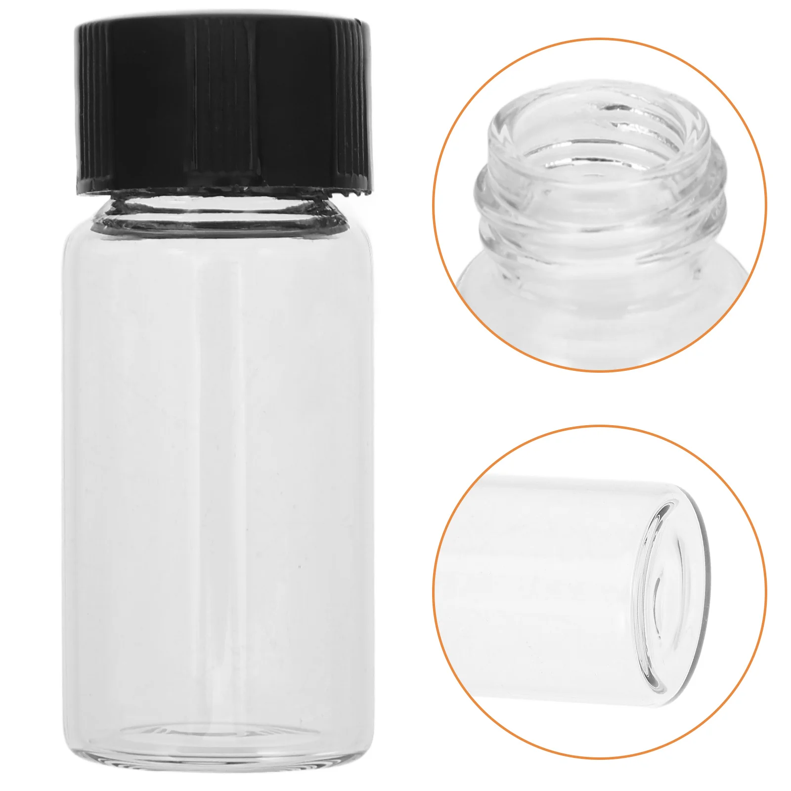 

100 Pcs 10ml Sample Vials Cap Pad Clear Glass Bottles Screw Top Mini Leakproof Storage Containers for Liquid Fragrance