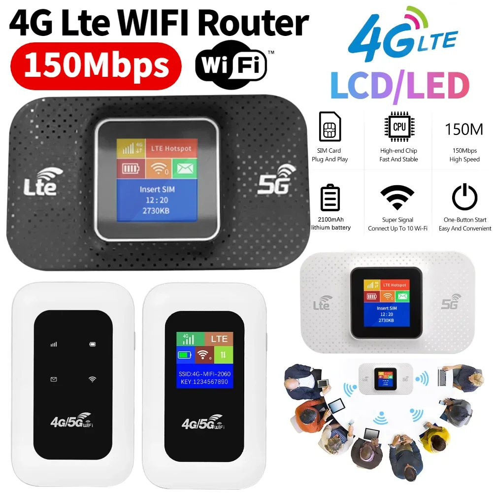 

4G Lte WIFI Router Sim Card Slot Wireless Portable Router Mini Outdoor Hotspot Mobile WiFi Router Pocket WIFI Router for Car