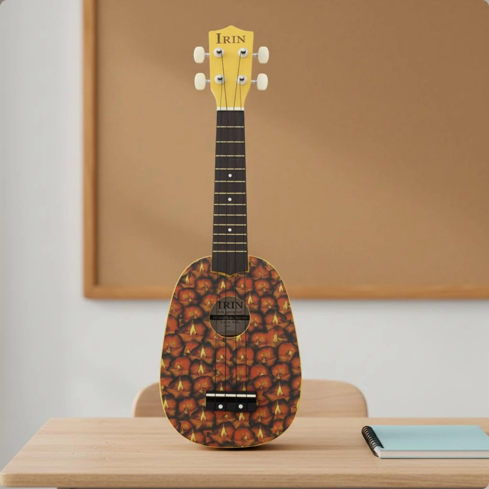 Pineapple Ukulele Basswood 21 Inch Ukulele Musical Instrument Nylon Strings Easy to Tune for Children