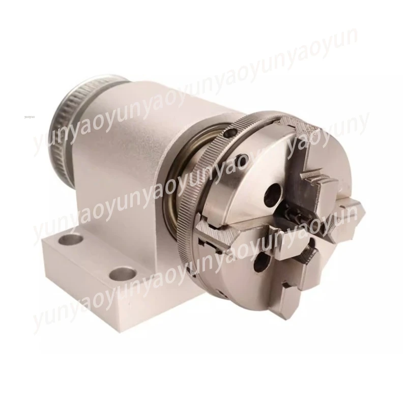 Mini Wood Lathe Spindle Set, 65mm Through Hole with 50mm 3 Jaw & 80mm 4 Jaw Chuck for Bead Making and Precision Turning