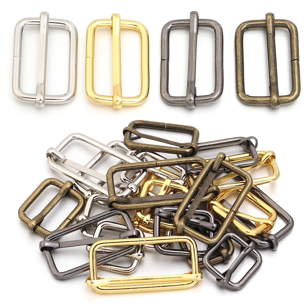 

10pcs/lot Slidable Iron Square Overalls Buckle Jean Pant Bag Band Belt Fastener Clasps For DIY Clothes Adjustment Accessories