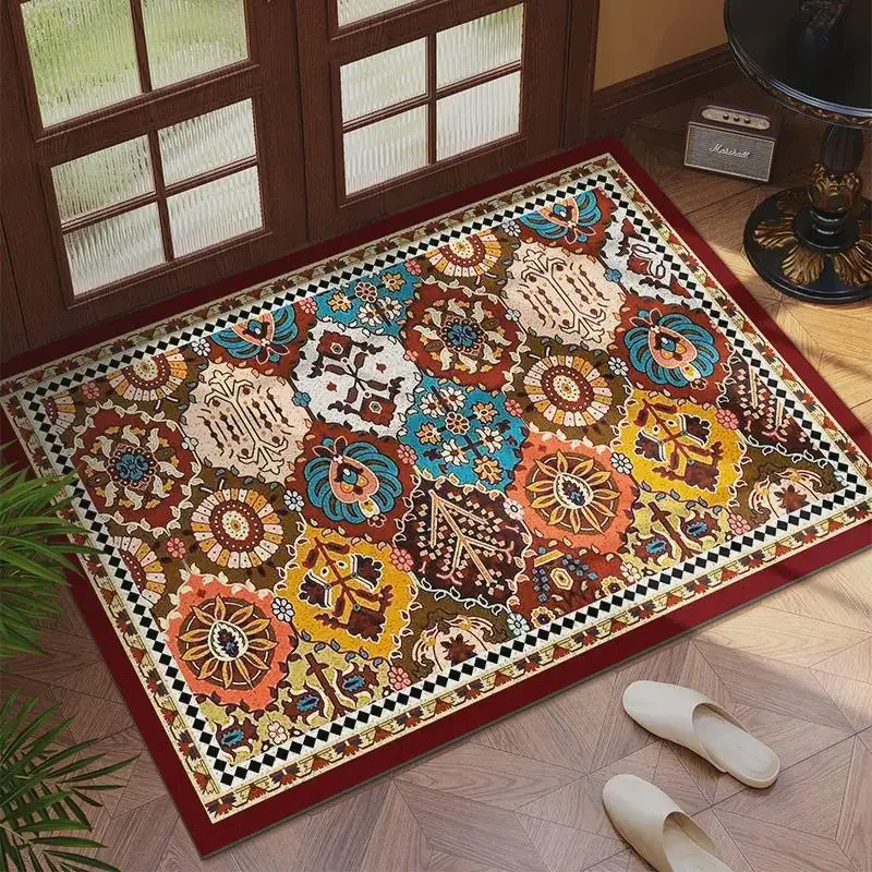 Entrance Floor Mat Dirt-resistant Easy-care Wire Circle Floor Mat American-style Light Luxury Anti-slip for Scratching