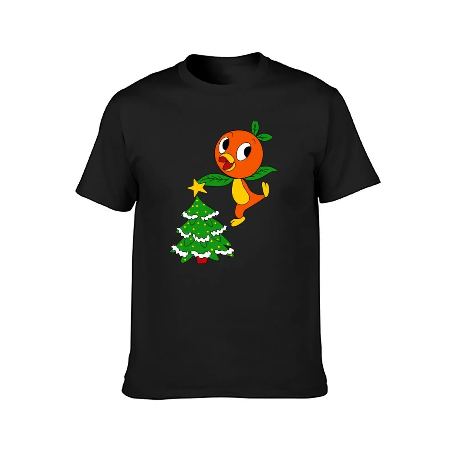 Orange Birdie Christmas on Blue T-Shirt anime clothes for a boy funny meme t-shirts graphic t shirt vintage men clothes