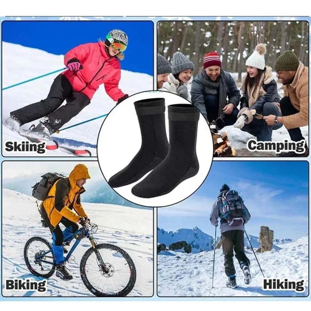 

1pair Water Sports 3MM Black Diving Socks Long Tube Adult Neoprene Water Socks 38-46 Non-slip Diving Surfing Boots Jet Skiing