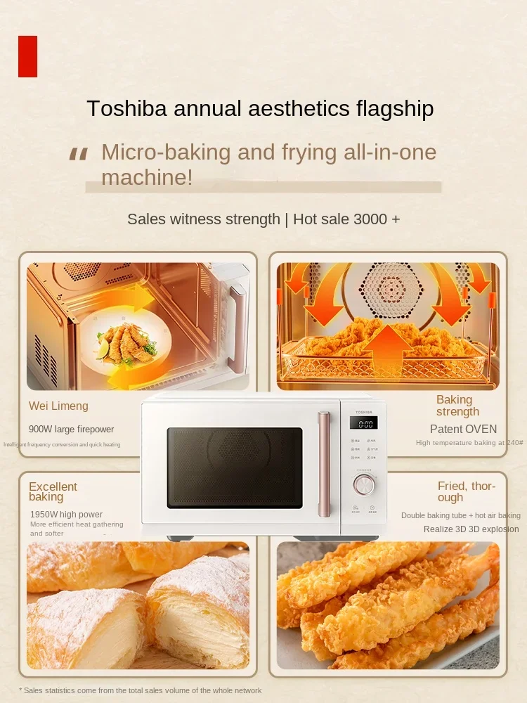 Retro microwave oven household small desktop variable frequency multi-functional micro-baking and frying machine