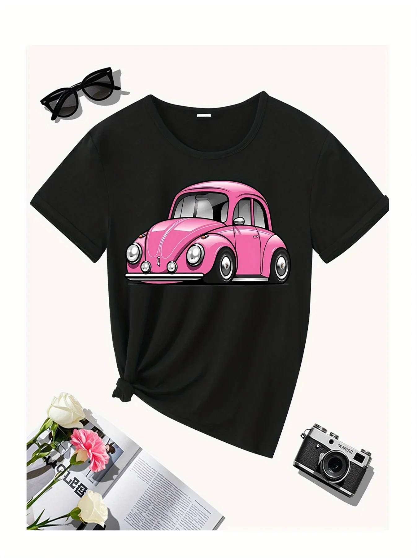เสื้อยืดผู้หญิงไซส์ใหญ่ เสื้อผ้าแขนสั้นลายกราฟิก ทรงหลวมและลำลอง นุ่มสบาย ระบายอากาศได้ดี กีฬากลางแจ้ง