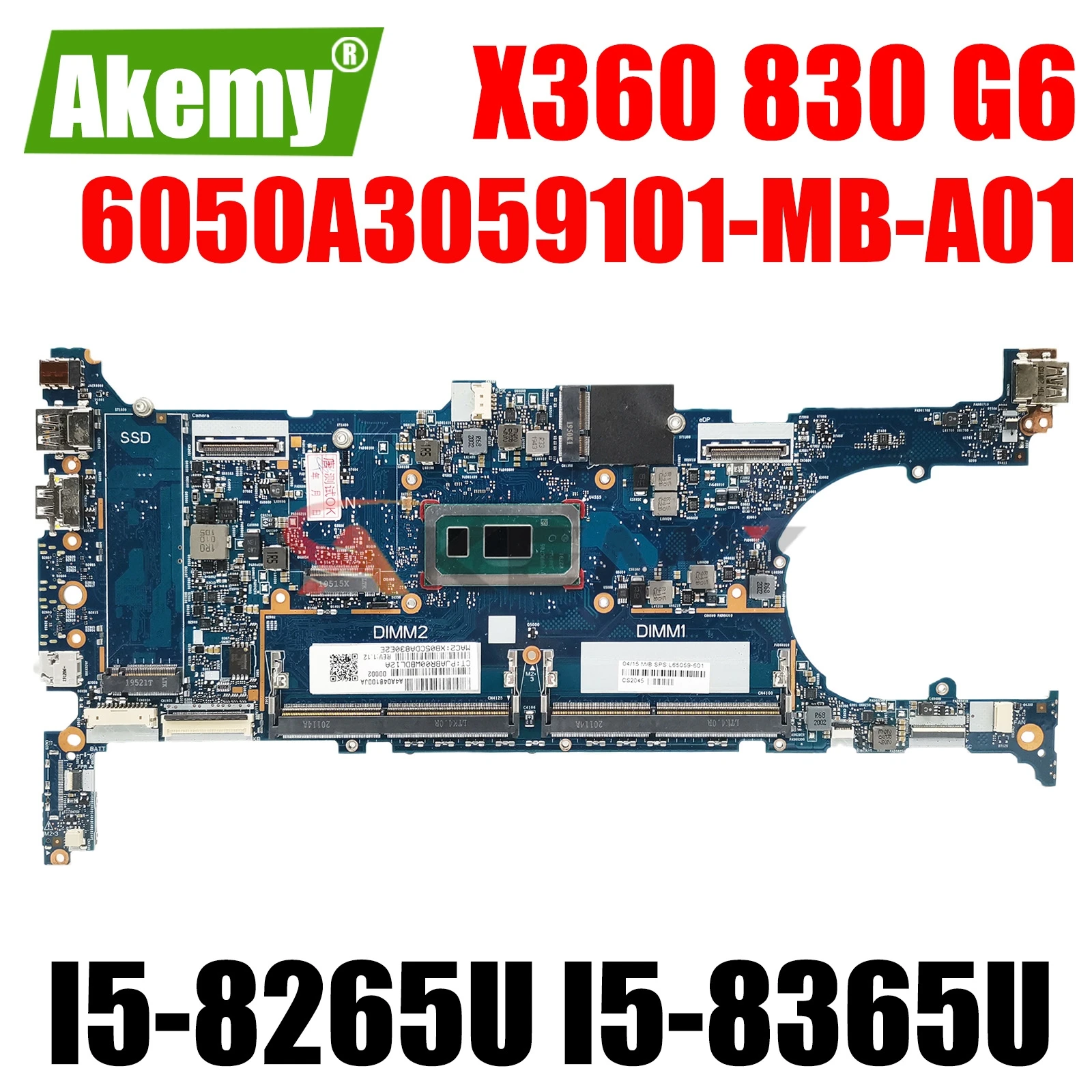 

For HP EliteBook X360 830 G6 Laptop Motherboard 6050A3059101 Mainboard L64981-601 L64982-601 With I5-8265U I5-8365U CPU