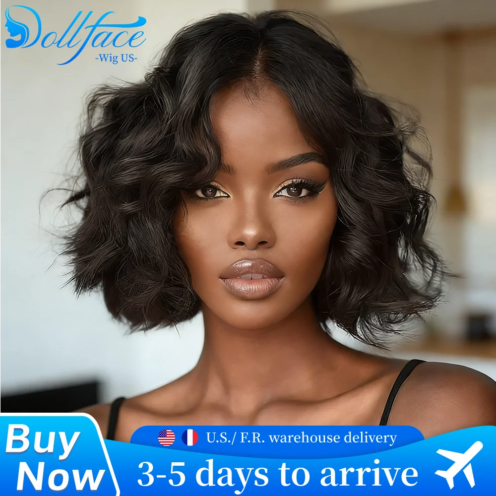 

Парик из натуральных бразильских волос, короткий боб, с эффектом свободной волны, 4x4, 5x5, 13x4, 13x6, с кружевной передней частью, предварительно выщипанный, для женщин