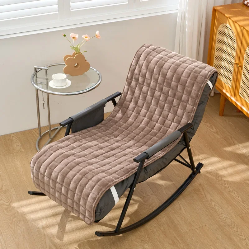 Autumn and Winter Fleece Thickened Flannel Recliner Cushion Household Rocking Chair Backrest Office Thermal Seat Cushion